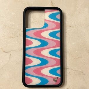Wildflower Wave Pattern Phone Case - Pink, Blue, and White